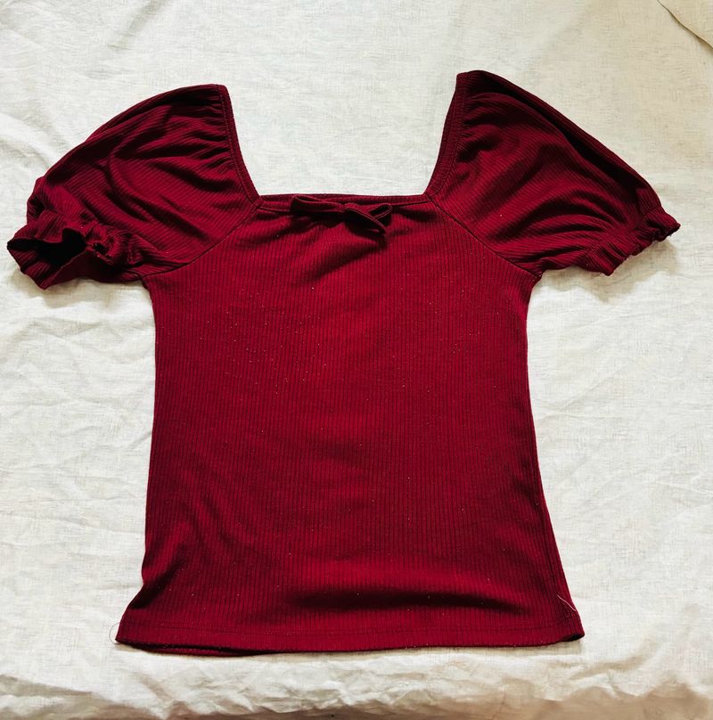 Tshirt- Top With Puffed Sleeves