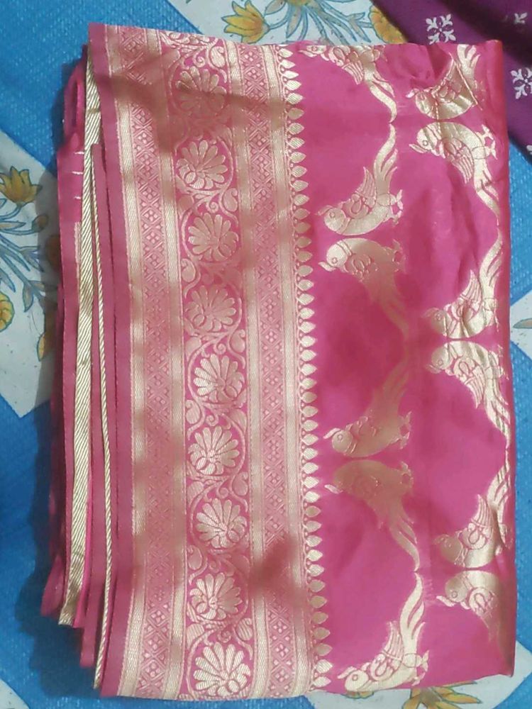 Pink Banarasi Silk Saree