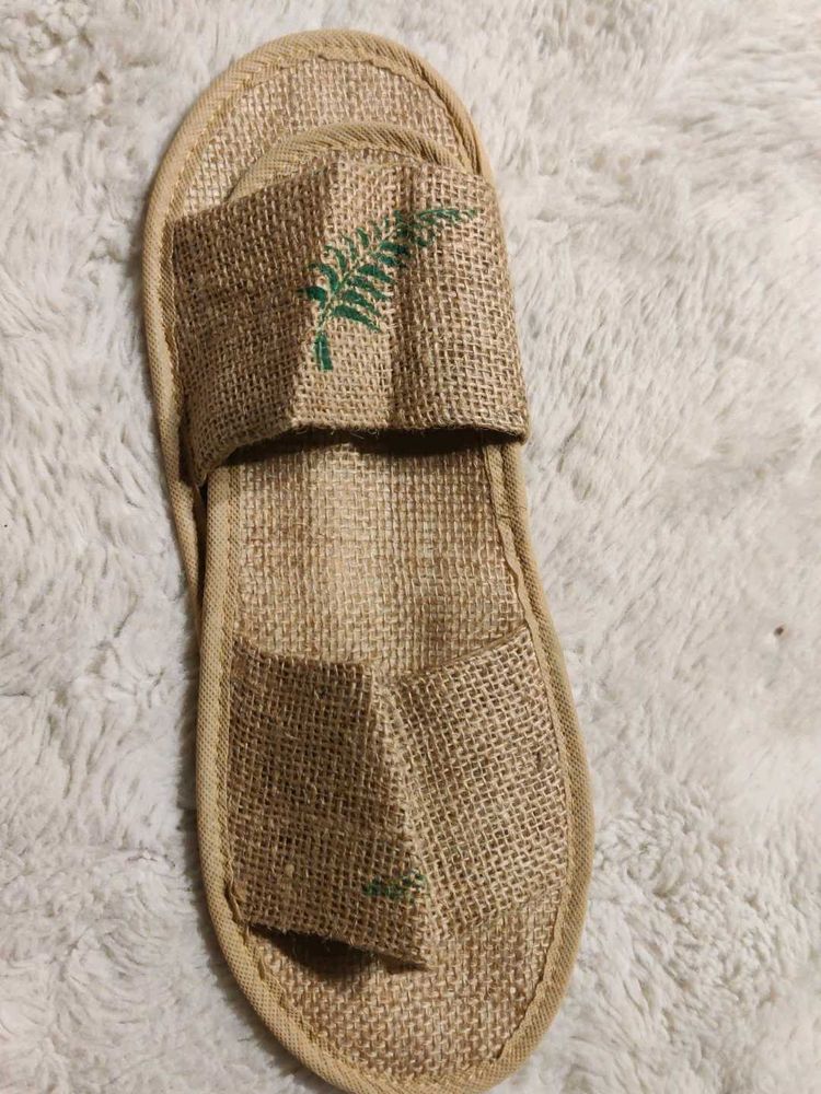 Fern Print Jute Slippers