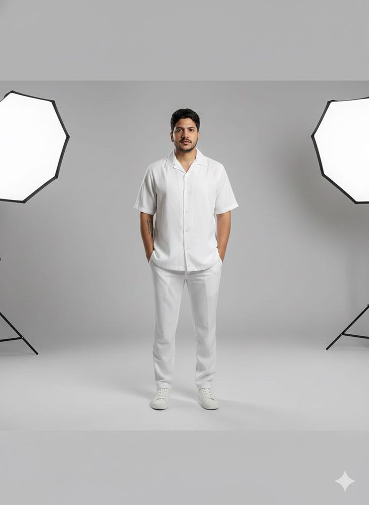 Men's White Shirt &amp; Pant Set