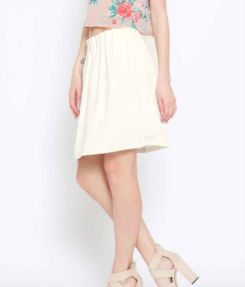 Tailor Stitched White Georgette Skirt Fixed Price