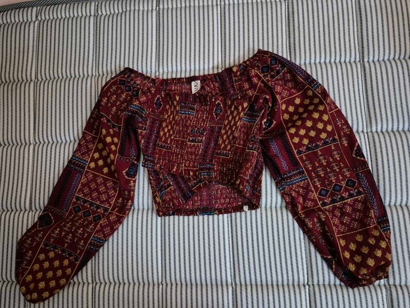 Patterned Crop Top