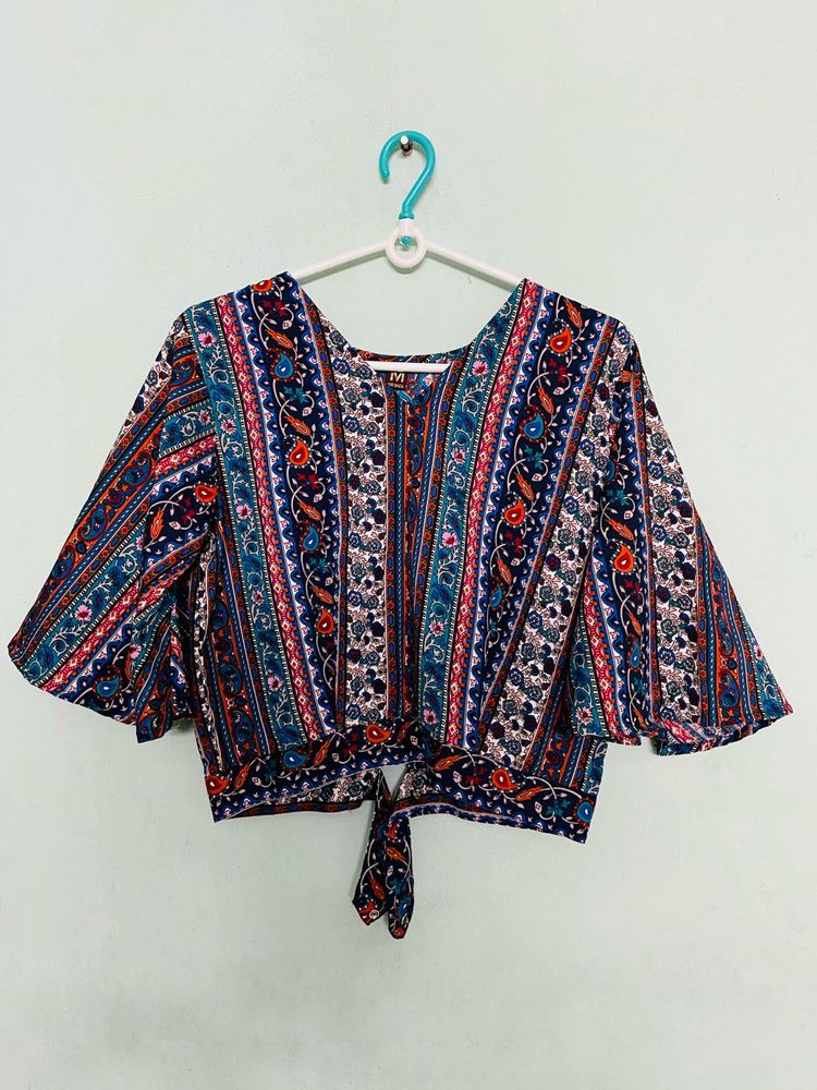 Boho Floral Clip-Back Top