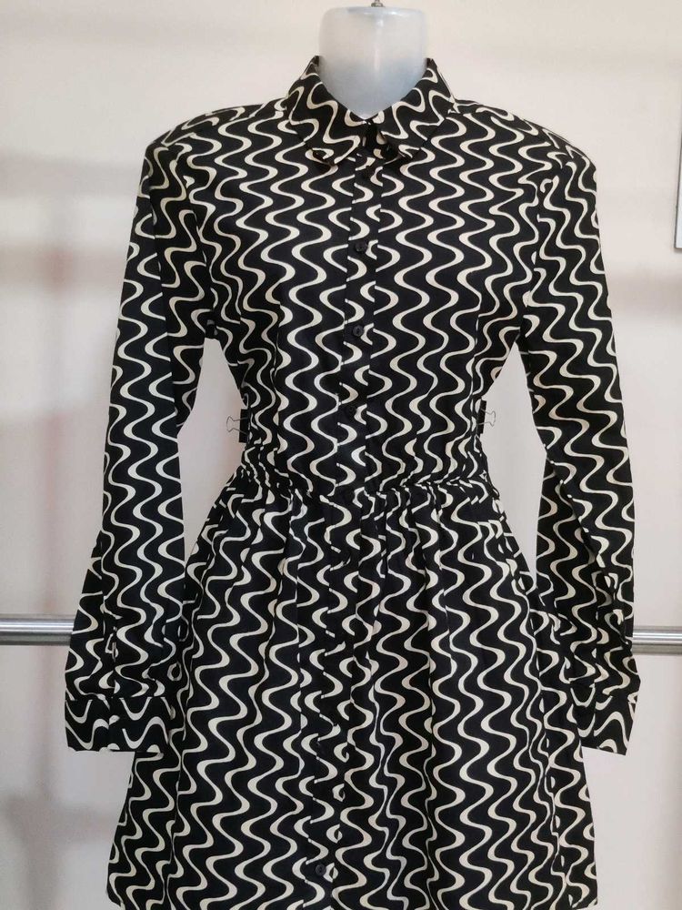 Patterned Shirt Dress