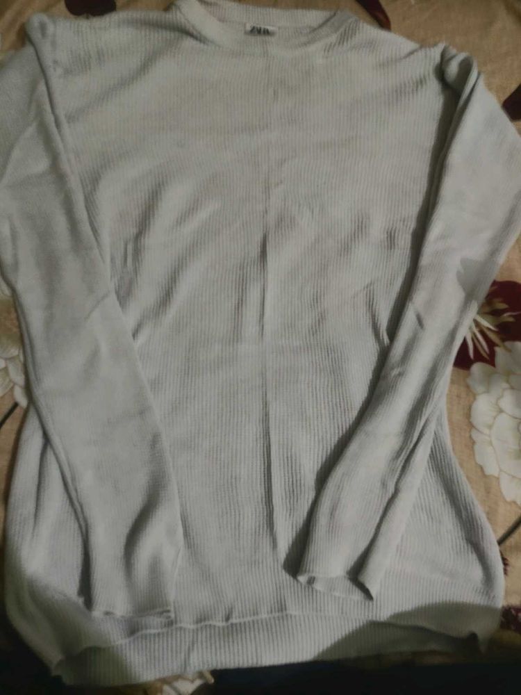 Zara Ribbed Long T Shirt