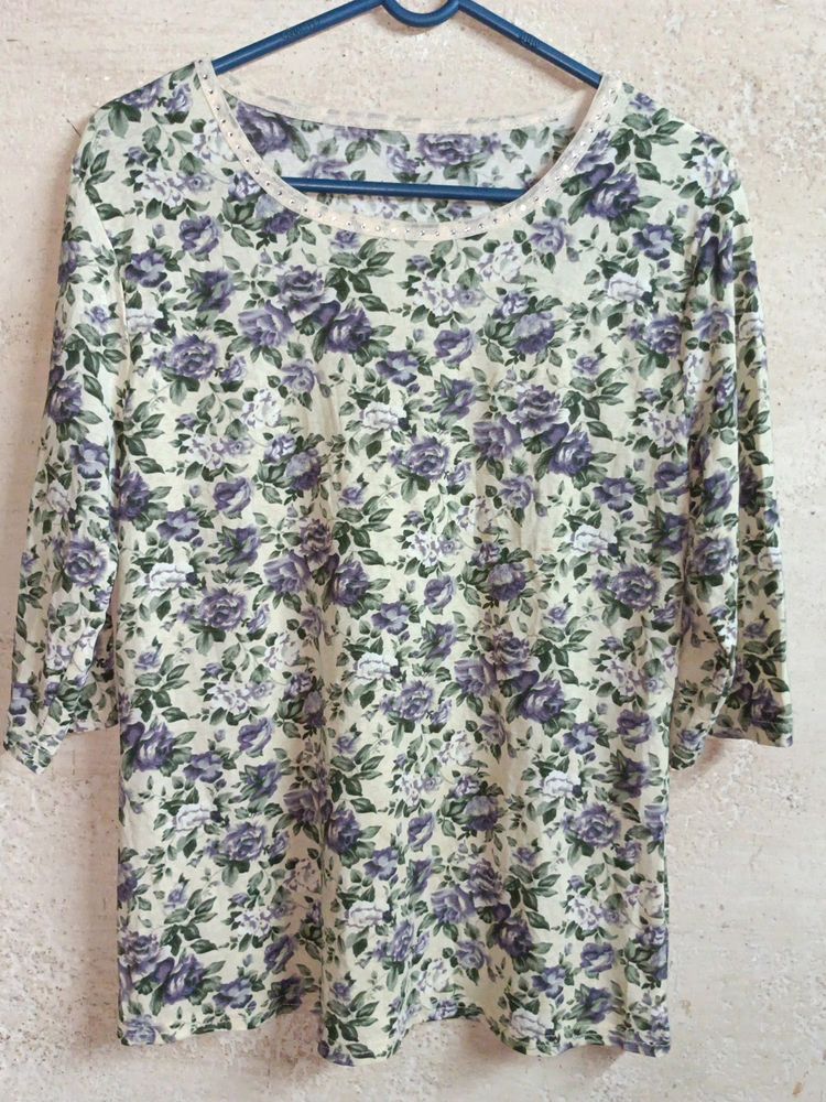 Trendy Women&#39;s Floral Fashion Top Multicolour
