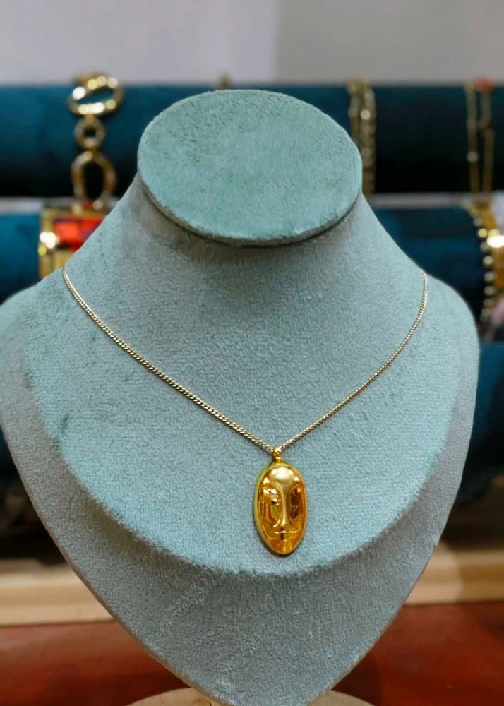 18k- Gold Plated Sun Pendant Necklace.