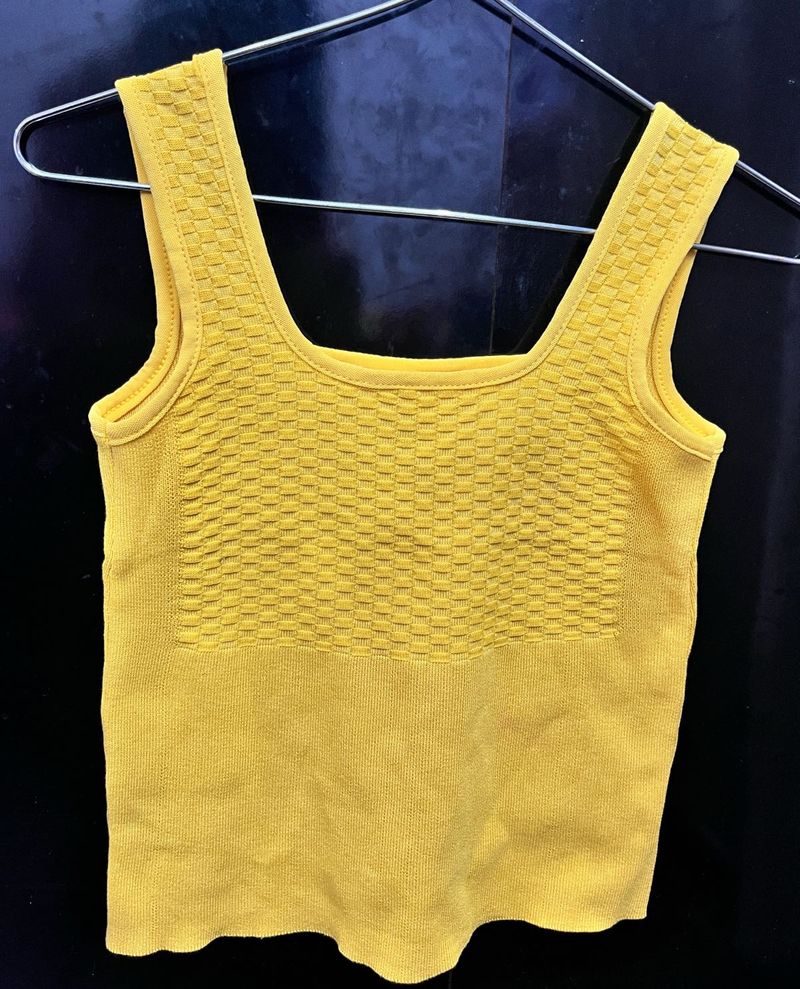 Yellow Knit Tank Top