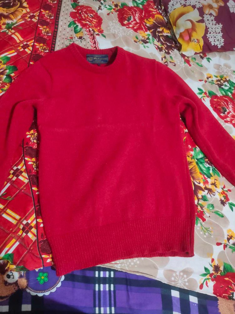 Red Wool Blend Sweater