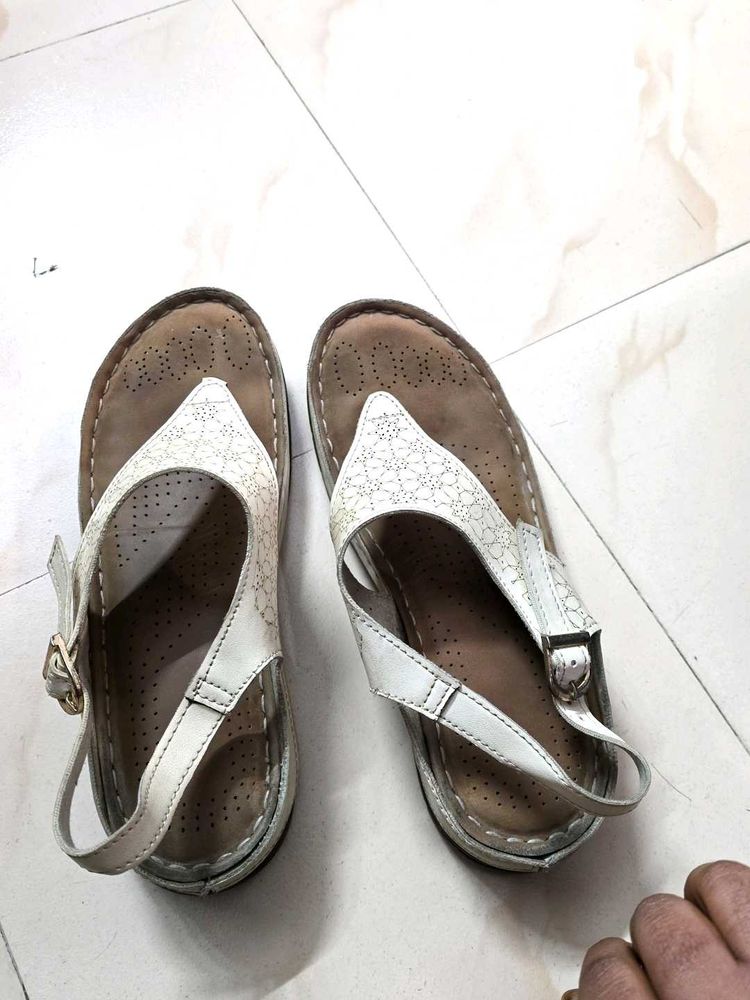 White Slingback Sandals