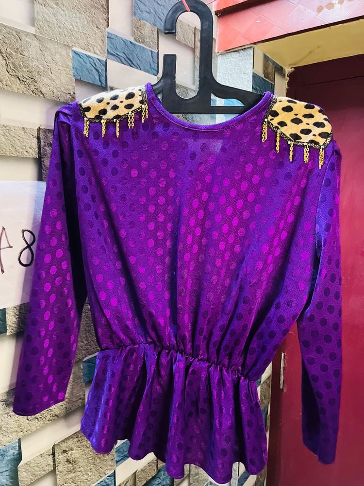 Women Purple Coloured Party Wear Top