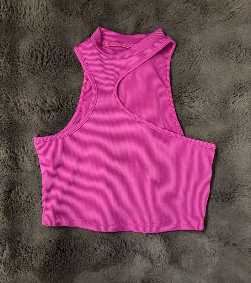 URBANIC Pink Cutout Tank Top