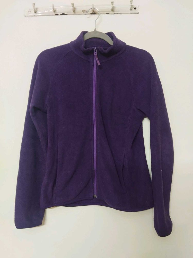 UNIQLO Purple Fleece Zip-Up Jacket