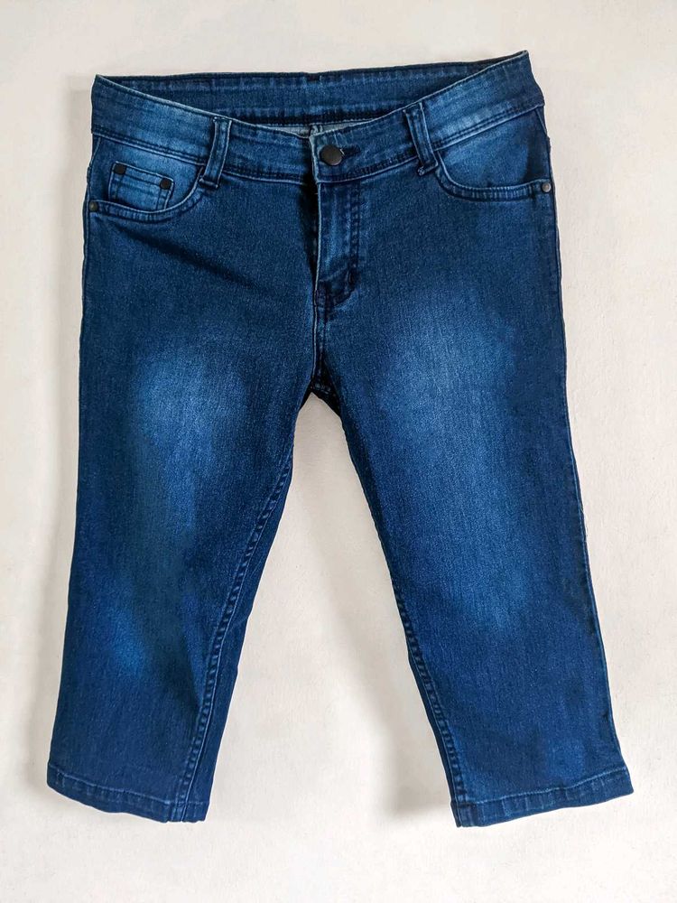 Dark Blue 3/4th Jeans