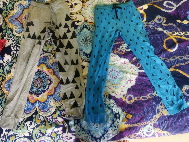 Ajio Patterned Lounge Pants - Two Pair