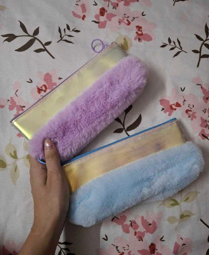 Fuzzy Cosmetic Pouches