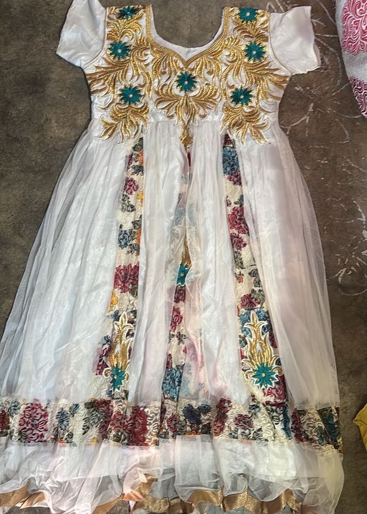 Elegant White Embroidered Dress