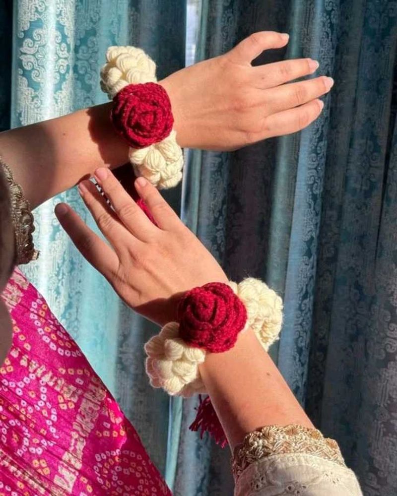 Floral Crochet Bracelet