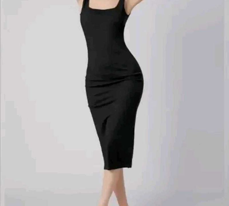 Black Bodycon Midi Dress