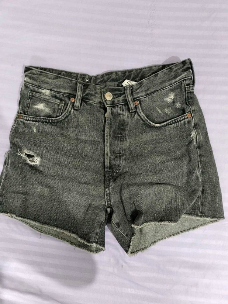 Distressed Denim Shorts
