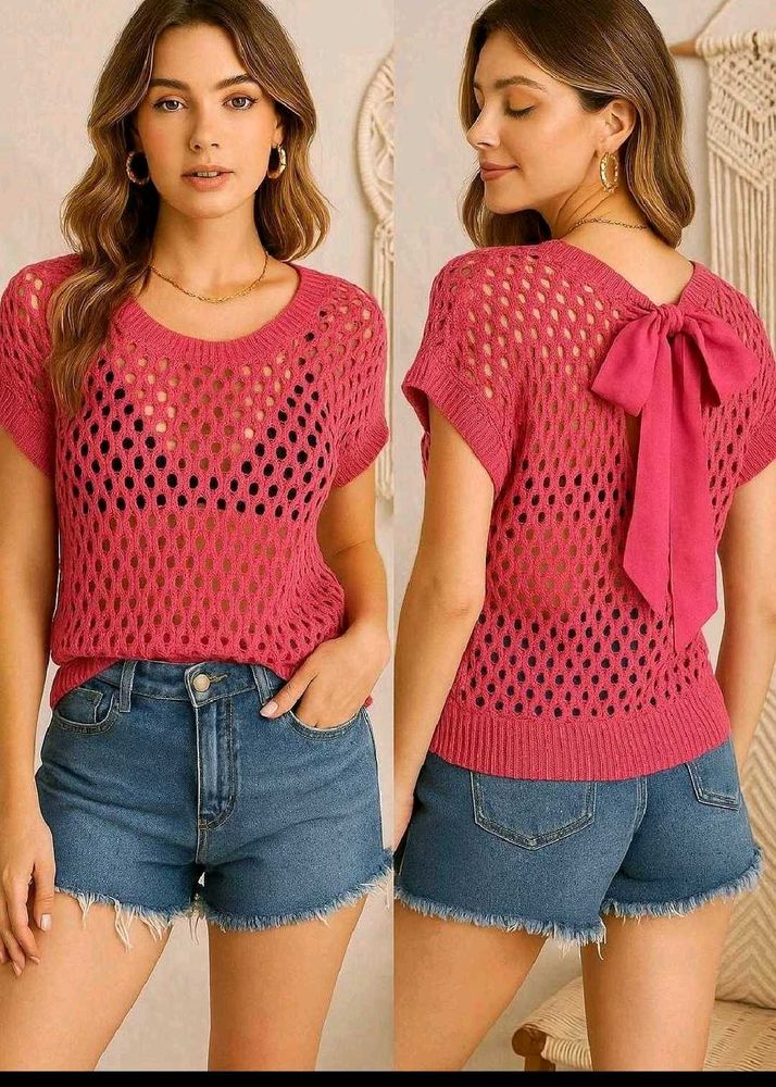 🎁Buy1 Get1 Free Laced Bow Crochet Top D