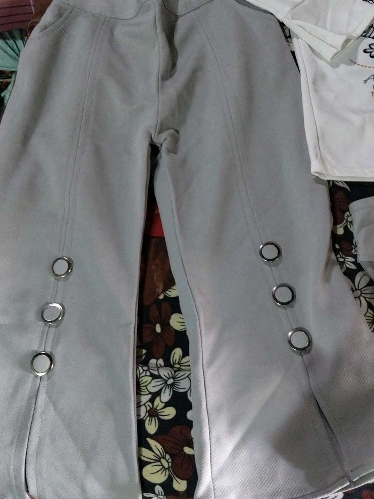 Grey Wide Leg Pants