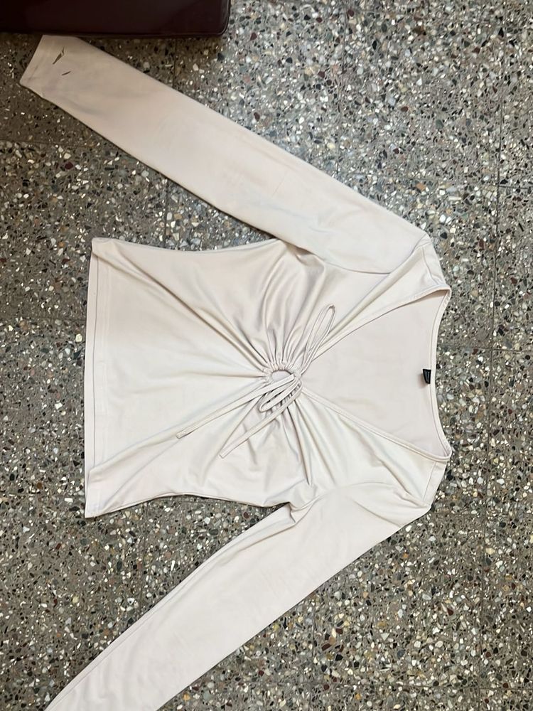 Elegant Tie-Front Long Sleeve Top