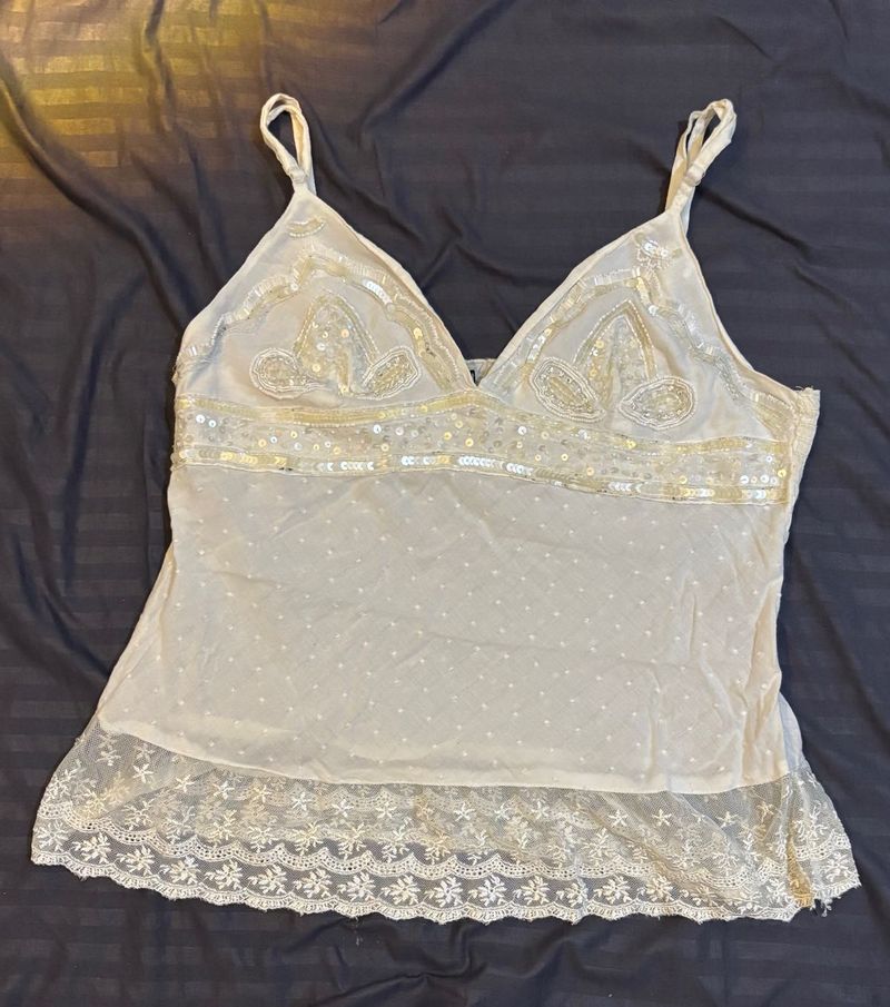 Embellished y2k Sleeveless Cami Top