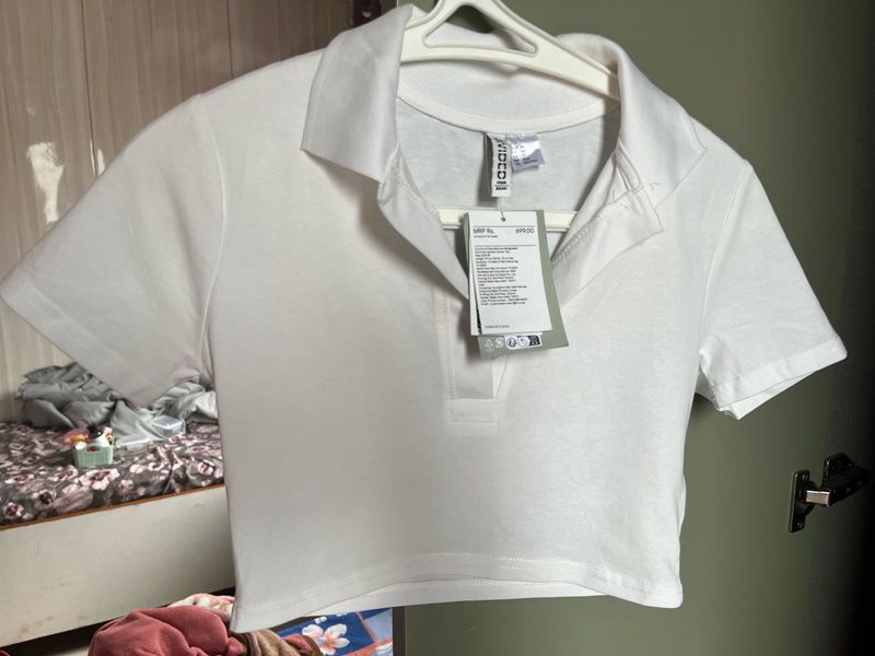 H&amp;M white polo top