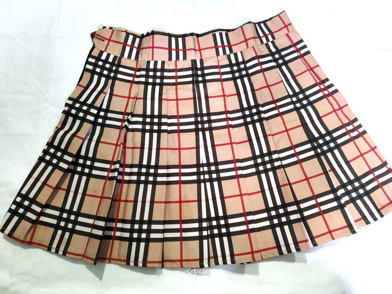 Tartan Pleated Mini Skirt