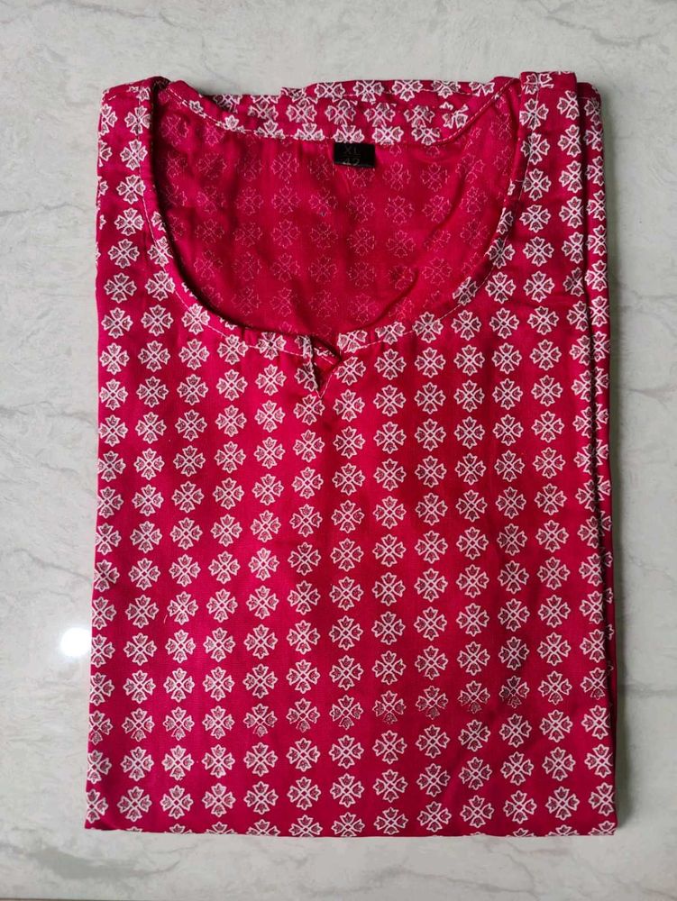 Short Kurti With Silver Print