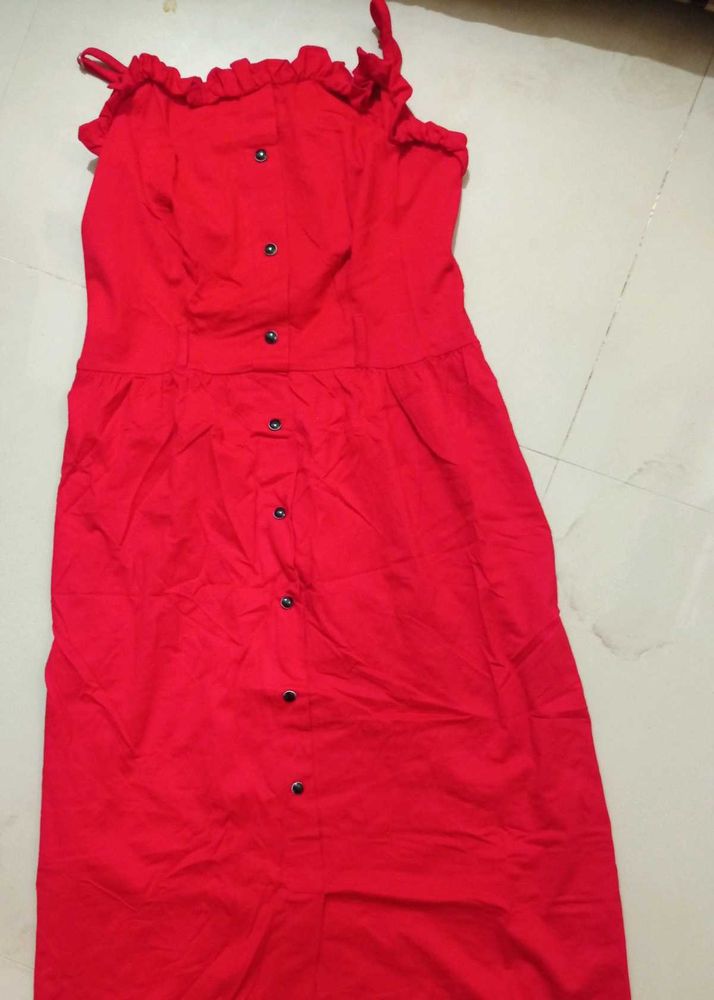 Red Button-Down Dress