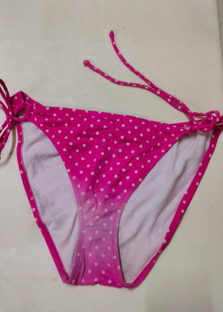Pink Polka Dot Bikini Bottom
