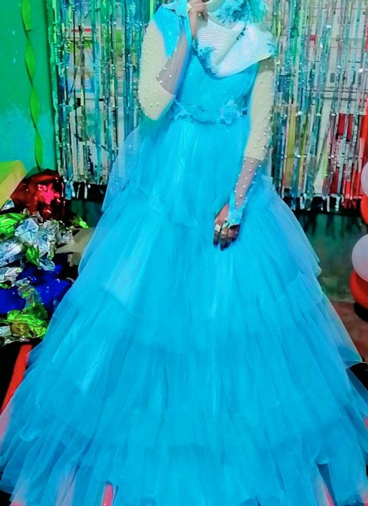 Wedding Princess Gown Four Player Net Fabric