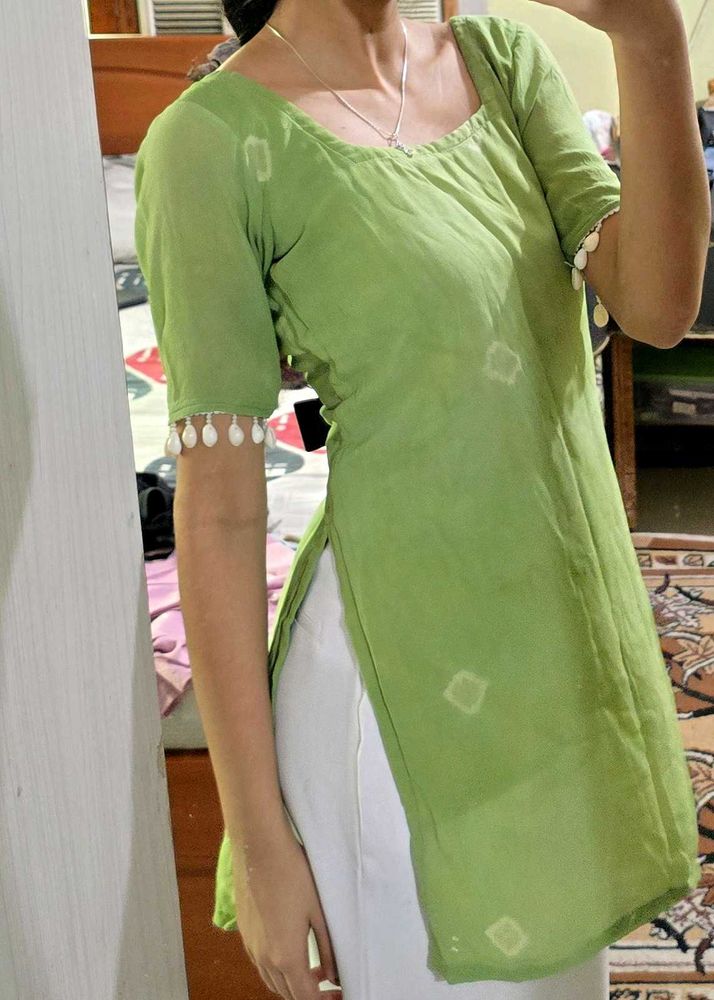 Green Cotton Kurta