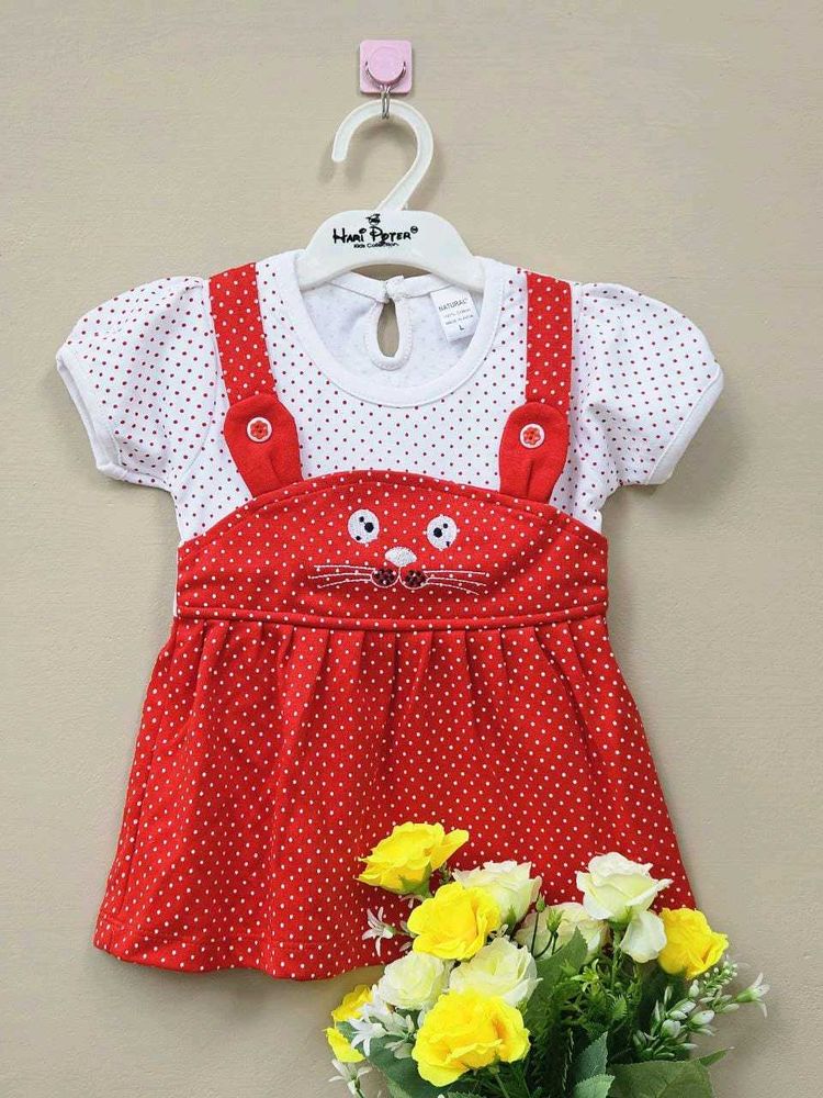New Cute Red Polka Dot Dress Set