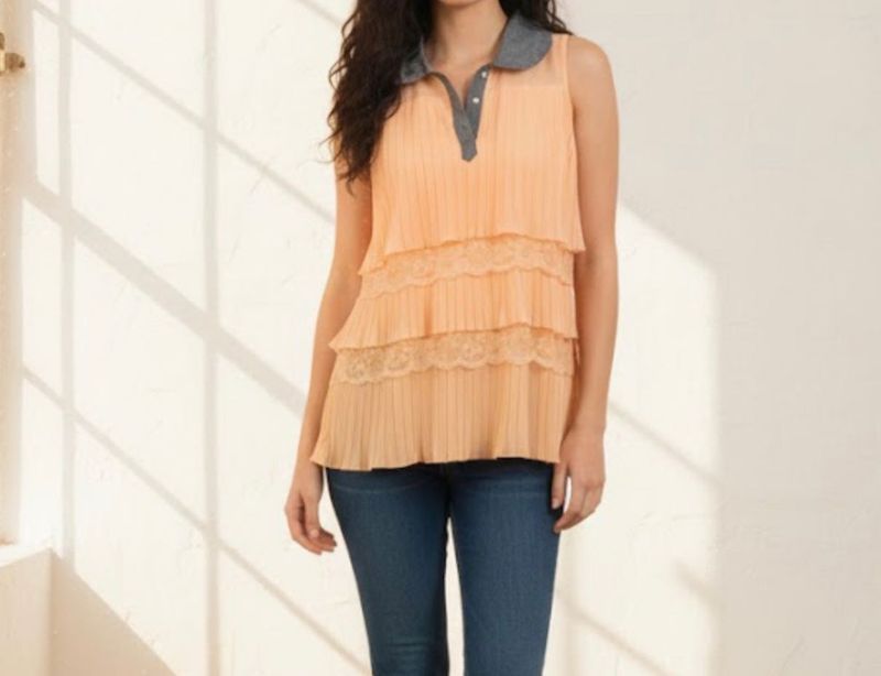 Peach Ruffle Top
