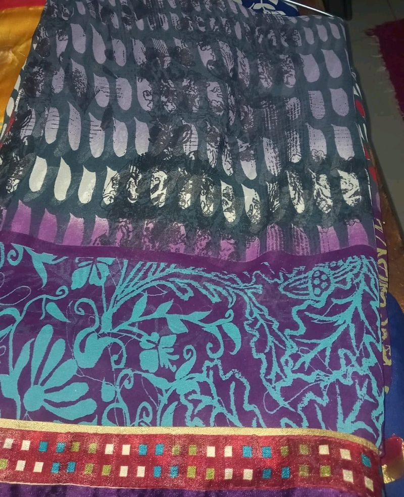 Saree Multi Colour And Multiple Prints For Reuse R