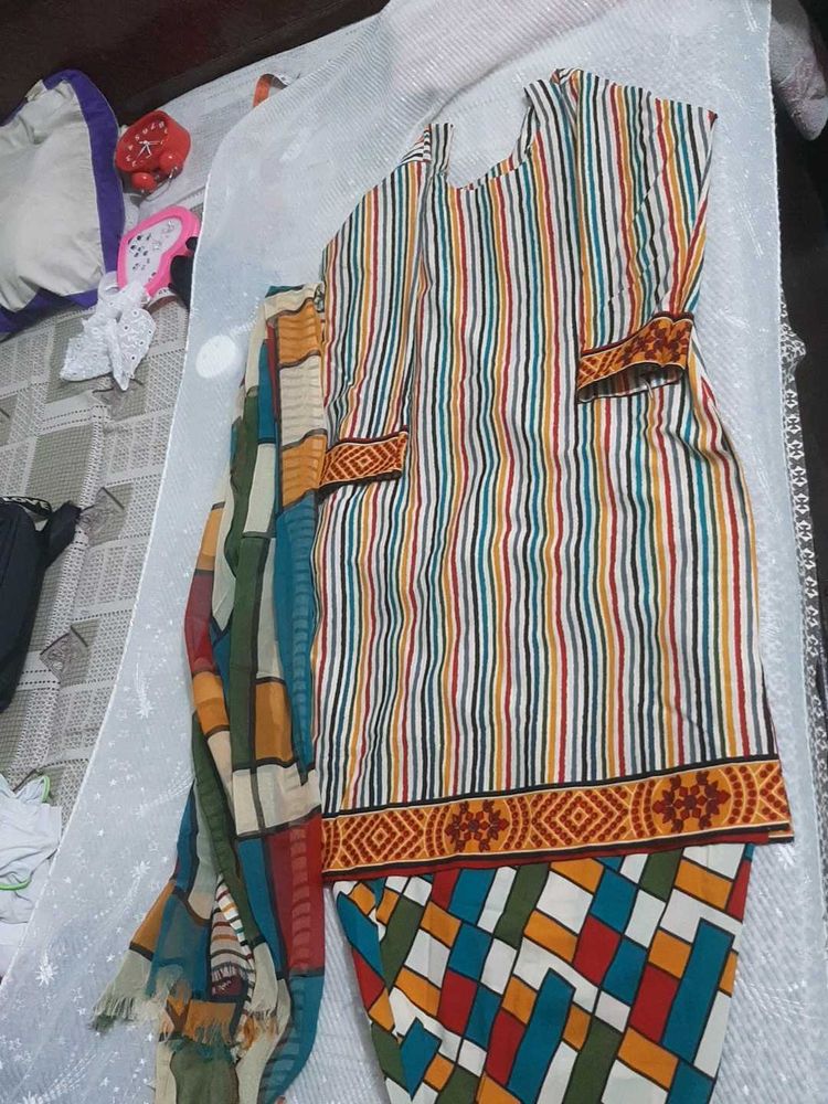 Colorful Striped Salwar Kameez(Never Used)