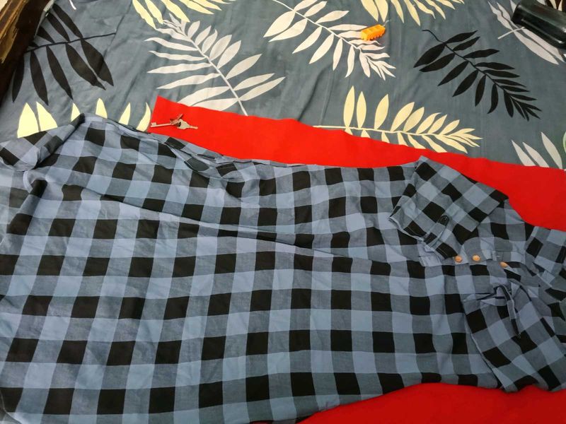 Checked Blue Kurta