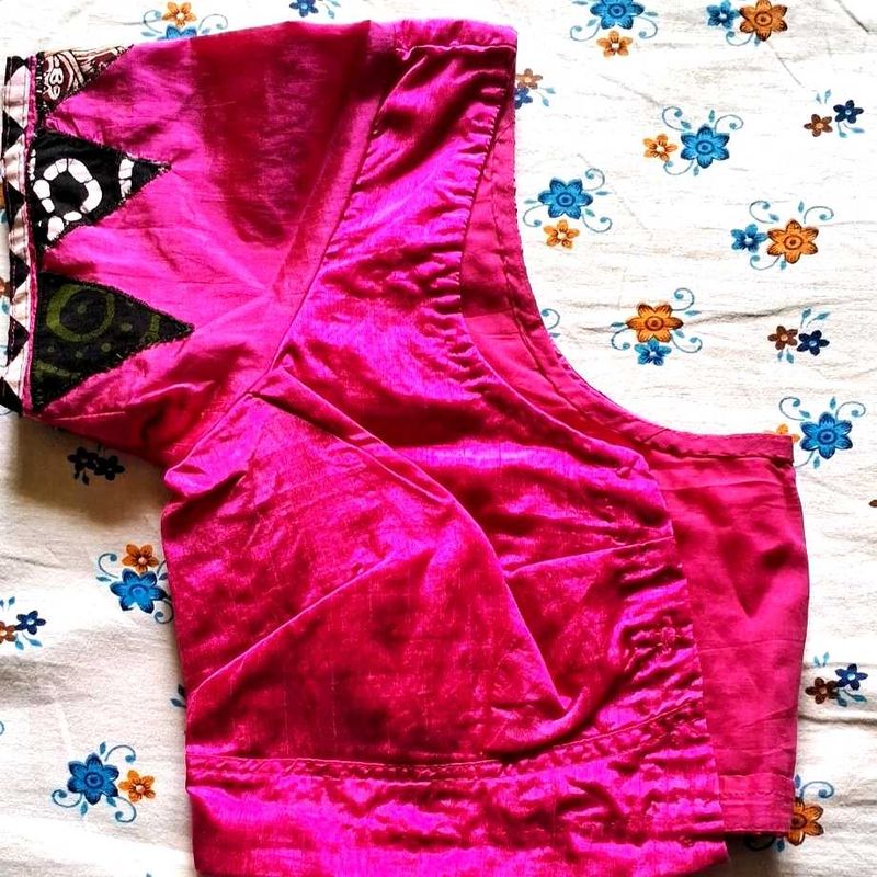 Pink Readymade Saree Blouse