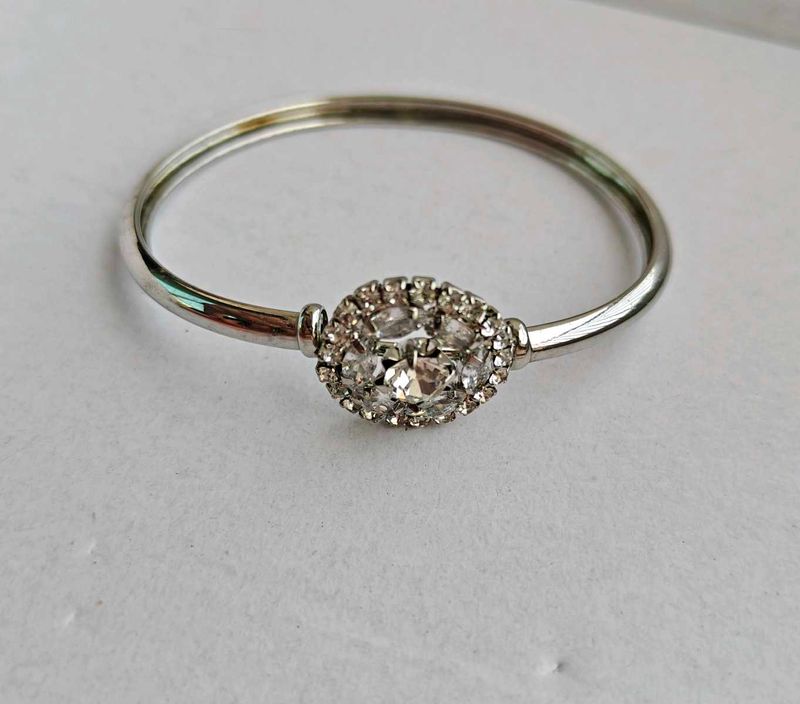 Sparkling Silver Bangle Bracelet