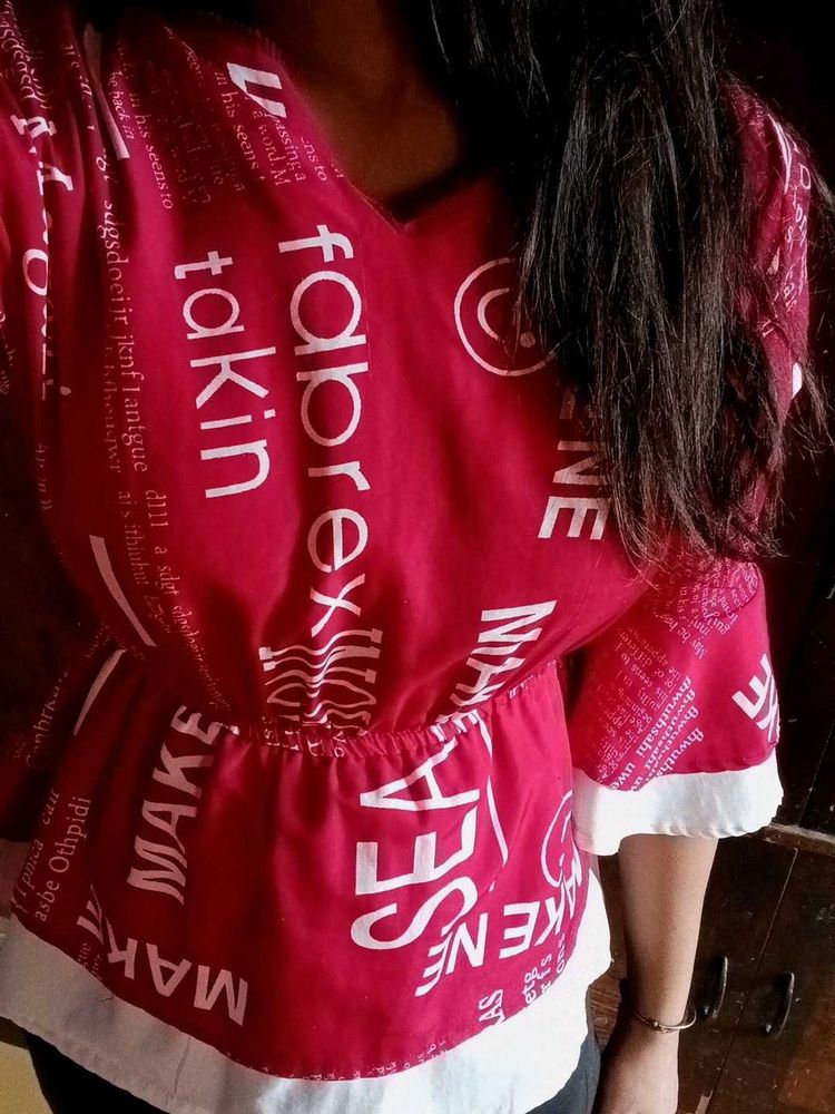 Stylish Red Printed Top