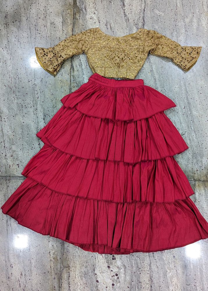 Traditional Crop Top And Frock For @ilma_ilam