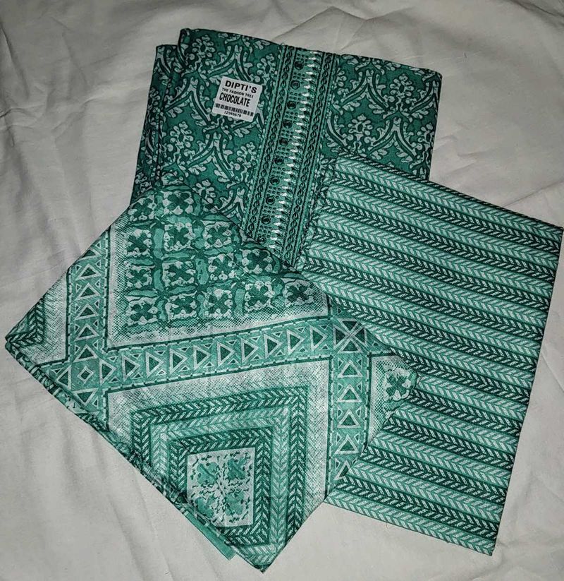 Green Dress Material