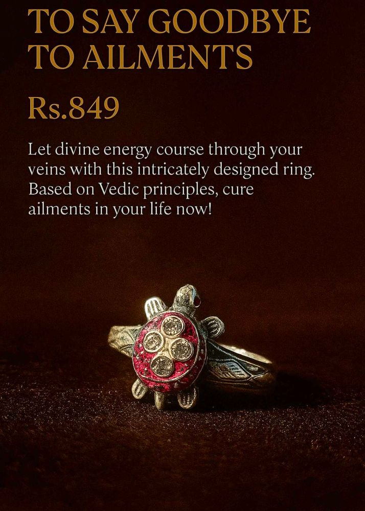 Turtle Design pure silver ring