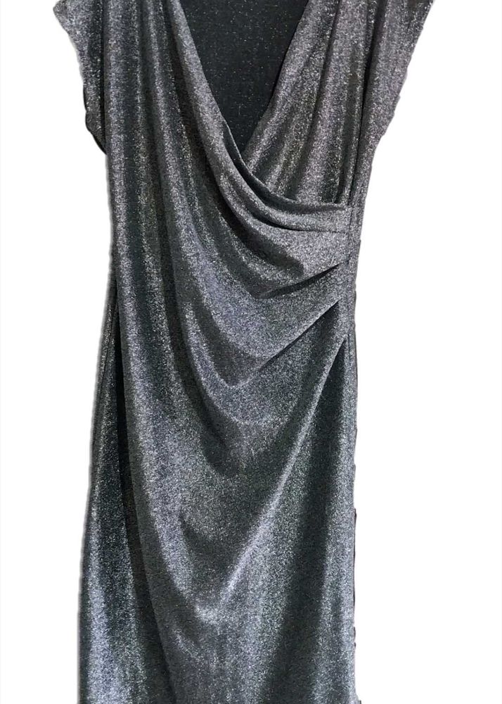 Metalic Draped Cocktail Dress