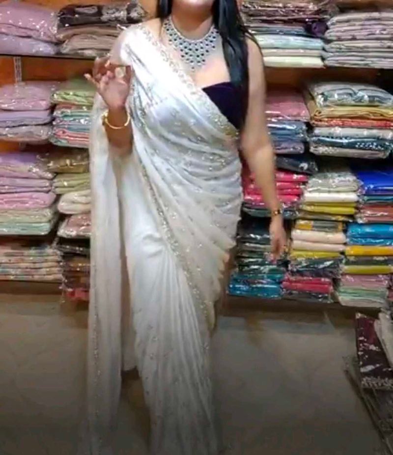 Beautiful pistol set heavy hand work saree