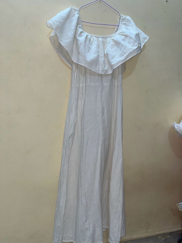 Off Shoulder Linen Dress
