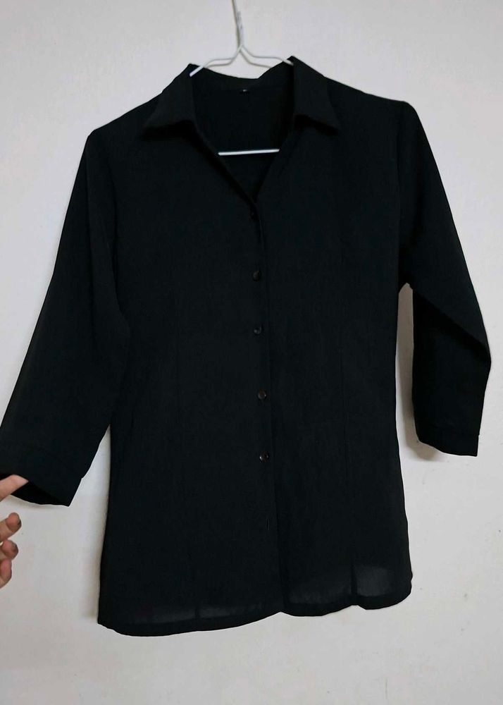 Classic Black Corset Shirt